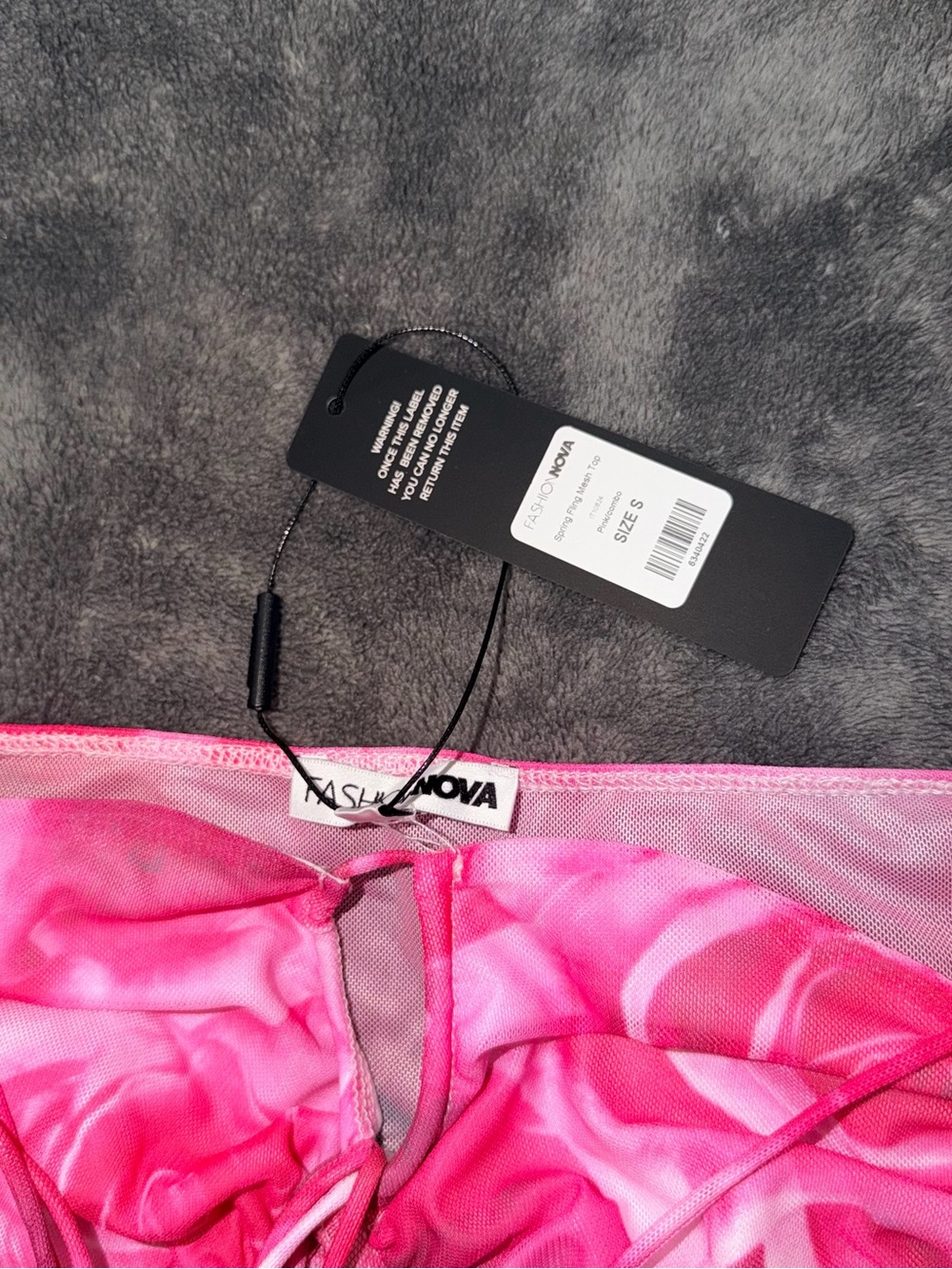 Fashion Nova Spring Fling Mesh Crop Top - Picture 2 of 3